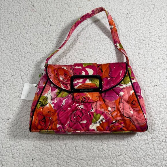 Vera Bradley Handbags - Vera Bradley Eleanor Vintage Rose Quilted Hand Bag Pink Orange Floral Purse NEW